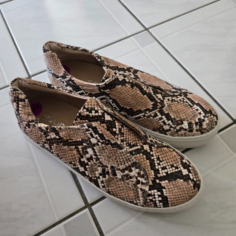 NWOB J/Slides Karla Snakeskin Sneakers Brown 8.5